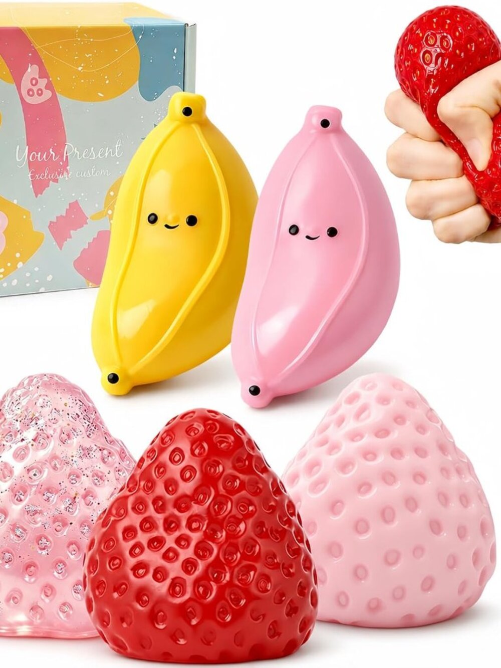 5 Pcs Fruit TABA Squishy Fidget Toys Set